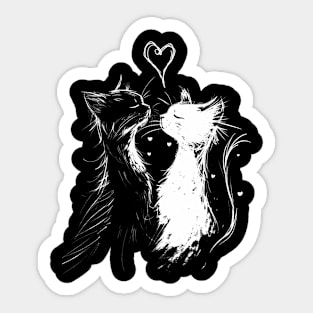 The cat Lovers | valentines black and white cats Sticker